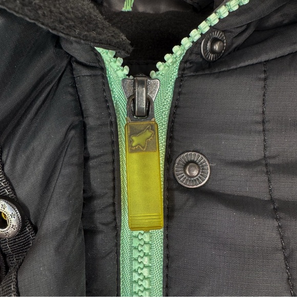 Fox Racing Black Mint Green Zip & Button Up Puffer Jacket Women’s Size Small - Picture 6 of 8